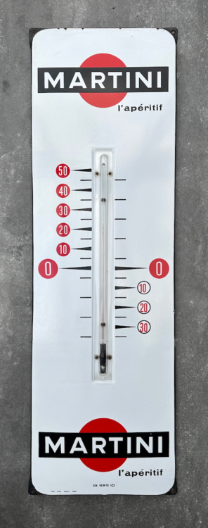 Martini Thermometer Emailschild von 1964