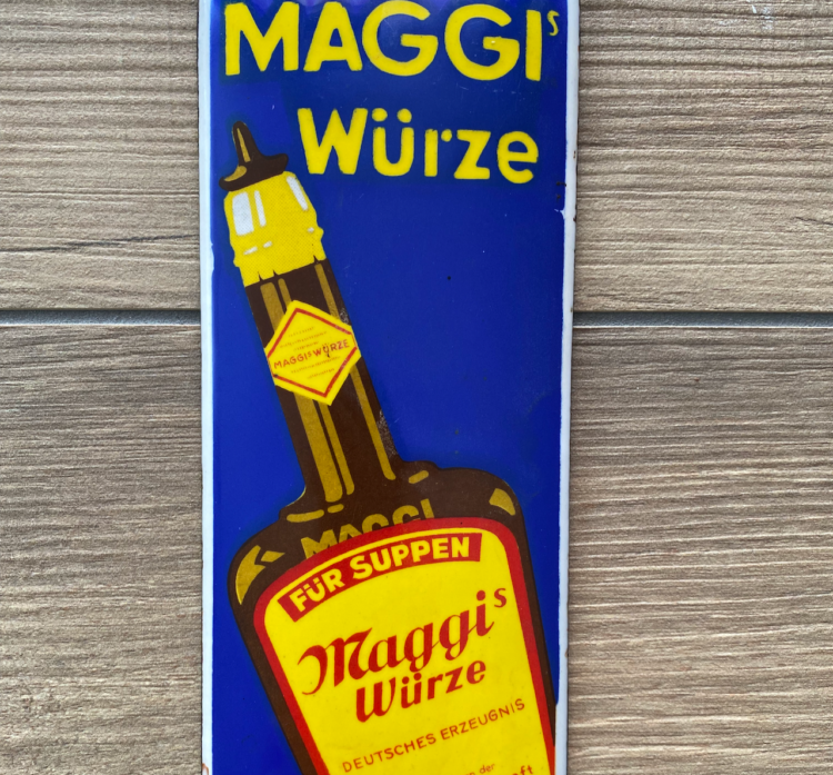 Maggi ’s Würze Tür – Emailschild